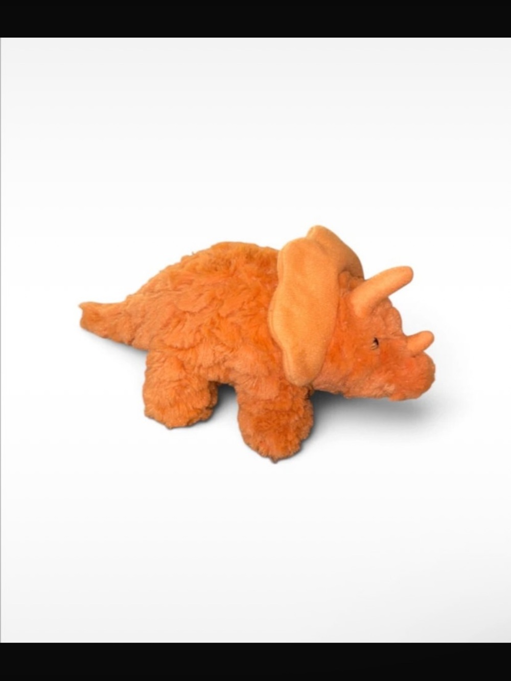Cuddly Orange Triceratops Plush - Kids Stuffed Dinosaur